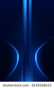 Futuristic digital blue line technology poster, glowing lines innovation and connection network background for tech event poster or presentation product business
