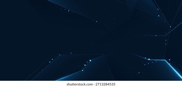 Tecnologia de linha azul digital futurista com linhas brilhantes de inovação e plano de fundo de rede de conexão para negócios de produtos de poster ou apresentação de eventos tecnológicos