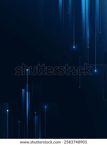 Futuristic digital blue line technology background, glowing light innovation and connection network background for tech event poster or presentation product business