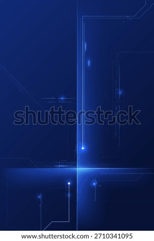 Futuristic digital blue line technology poster with glowing lines innovation and connection network background for tech event poster or presentation product business