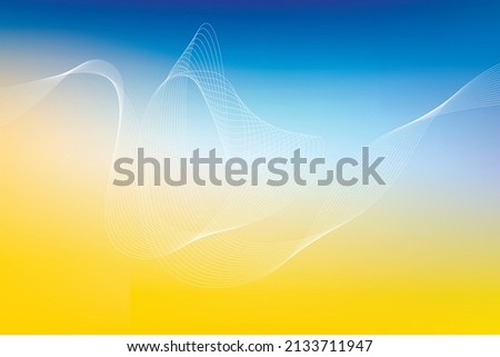 Futuristic digital Blue, yellow gradient vector background. Colors of Ukrainian flag banner in abstract style. Modern background with gradient lines.  protest against war, support for Ukraine