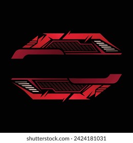 Futuristic digital border. Game logo badge. Blank game logo