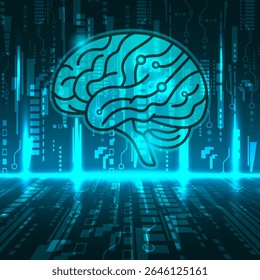 Tecnologia abstrata da interface cerebral digital futurista