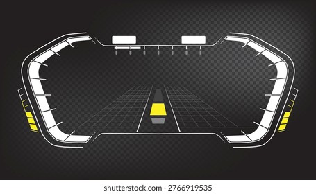Futuristic Digital Car Dashboard Interface HUD Vector Concept