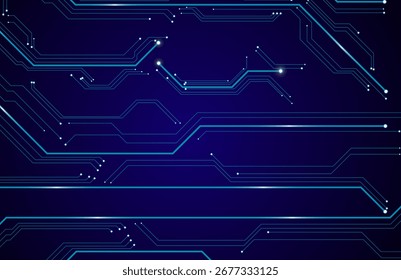 Futuristische digitale Leiterplatte Blaue Technologie Hintergrund Vektor