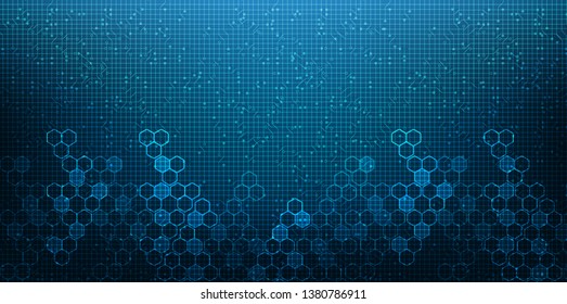 Futuristic Digital Circuit Network on Blue Background,future and speed technology Concept design,Vector illustration
