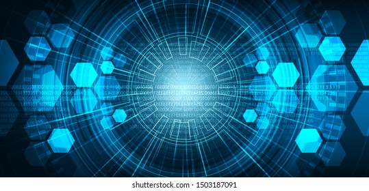 Futuristic Digital Circuit Network on Blue Background,future and speed technology Concept design,Vector illustration