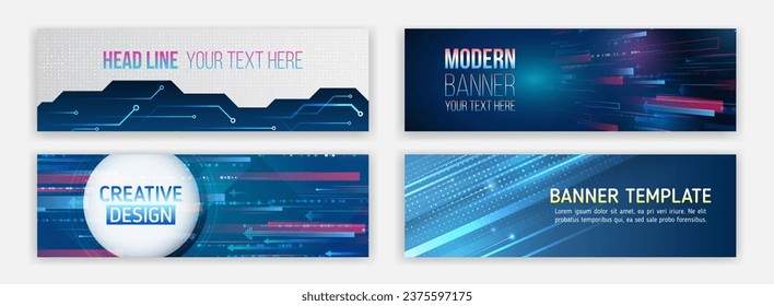 Fondo de comunicación digital futurista. Cubierta de la tecnología azul. Banner moderno sobre el tema de la protección de datos, ciberseguridad, ciencia, matriz de datos. 