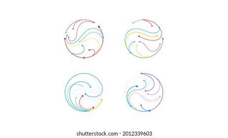 Futuristic digital globe data connect elements abstract vector background