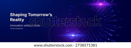 Futuristic digital glowing particles data lines with decentralized network concept representing distributed systems blockchain technology, innovation and next generation connectivity vector background