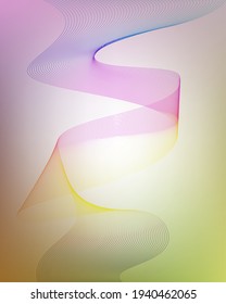 Futuristic digital gradient rainbow circuit background, 3d abstract concept fantastic wallpaper, cover, interface with gradient lines. Smooth transitions between bright