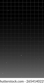 Futuristic Digital Grid Background with Starry Sky Effect, Black to Gray Gradient Technology Wallpaper, Abstract Sci-Fi Grid Pattern for Virtual Reality, Data, or Space-Themed Designs