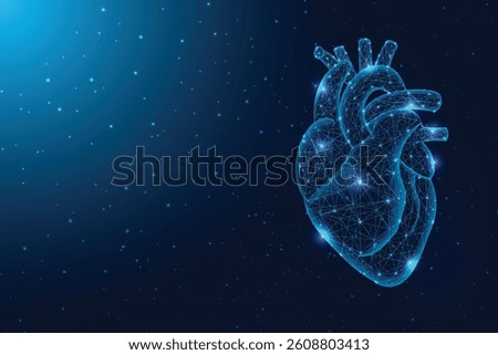Futuristic Digital Human Heart in Space – Medical and Technology Concept