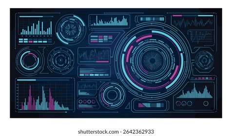 Futuristic Digital Interface A Display Of Advanced Technology And Sophisticated Data Analysis
