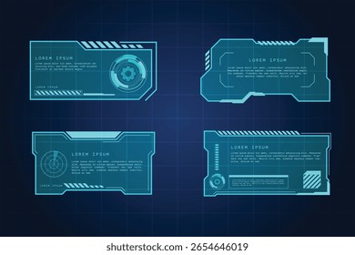 Futuristic digital interface graphic elements