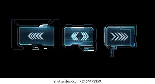 Futuristic Digital Interfaces with Glowing Blue Elements for Science and Technology Themes