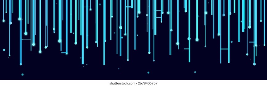 Futuristic digital lines and glowing dots on elegant vector tech background.