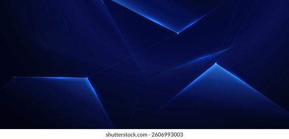 Futuristic digital lines tech banner. Technology connected blue lines with cyber innovation background for technology articles or presentation business