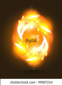 futuristic digital neon hot flame design