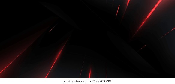 Futuristic digital neon motion lines technology background, glowing red lines innovation with black background for tech event poster or presentation business
