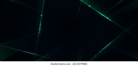 Futuristic digital neon motion lines technology background, glowing green and blue lines innovation for tech event poster or presentation business
