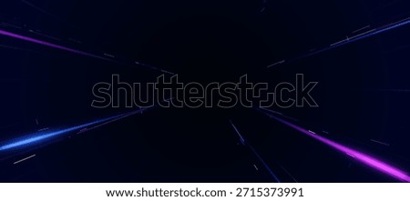 Futuristic digital neon motion lines technology background, glowing pink and blue lines innovation for tech event poster or presentation business