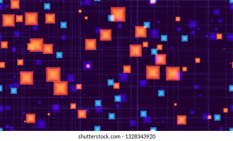 Futuristic Digital Neon Seamless Background. Vibrant Modern Matrix Design. Digital Future Technology Pattern. Digital Cover Background.