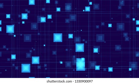 Futuristic Digital Neon Seamless Background. Bright Artificial Intelligence Concept. Digital Tech Neon Pattern. Digital Cover Background.