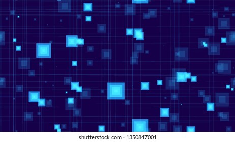 Futuristic Digital Neon Seamless Background. Abstract Modern Texture. Minimal Neon Poster Pattern. Internet Communication Background.
