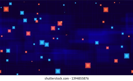 Futuristic Digital Neon Seamless Background. Vibrant Modern Matrix Design. Cover Pattern with Neon Shapes. Futuristic Led Background.