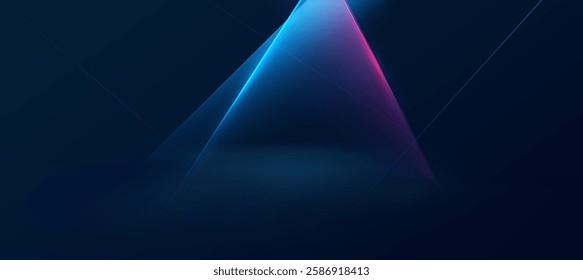 Futuristic digital neon technology background, glowing lines blue with pink innovation for tech event poster or presentation business