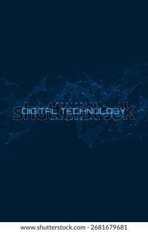 Futuristic digital network with glowing blue polygon connections on dark background, perfect for technology, innovation, or modern communication design.