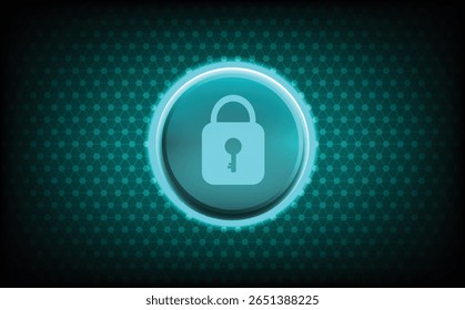 Bloqueio digital futurista no plano de fundo abstrato do ciberespaço com código de criptografia, firewall e símbolo de conexão segura, representando privacidade on-line, defesa cibernética, proteção de rede, tecnologia.