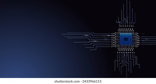 Futuristic Digital Processor Core - A Dynamic Illustration of Advanced Technology and Innovation, Perfect for Representing the Power of Modern Computing