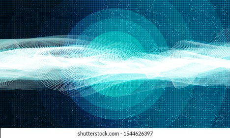 Futuristic Digital Sound Wave on Light Blue Background,technology and earthquake wave diagram concept,design for music studio and science,Vector Illustration.
