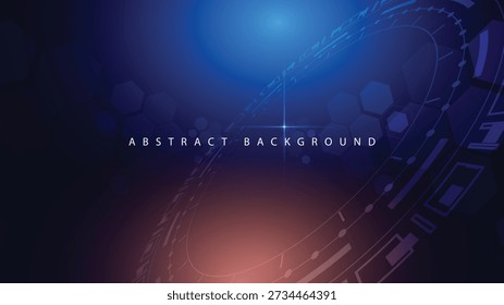 Futuristic digital space background with a glowing orbital ring and geometric hexagon patterns representing advanced data storage and cyber technology perspective.