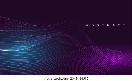 futuristic digital tech wavy lines background in abstract style vector