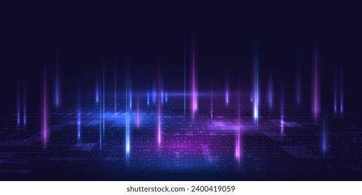 Futuristic digital technology abstract background. Modern virtual world simulation, fast internet network and big data connection. Pattern for banner or poster design. Vector eps10.
