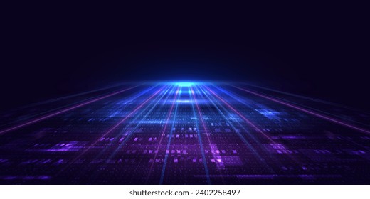 Futuristic digital technology abstract background. Modern virtual world simulation, Sophisticated, fast data linking technology. Digital pattern for banner or poster design. Vector eps10.