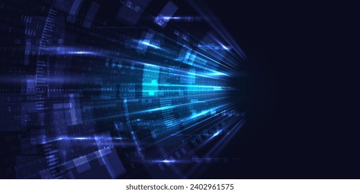 Futuristic digital technology abstract background. Modern virtual world simulation, Sophisticated, fast data linking technology. Digital pattern for banner or poster design. Vector eps10.