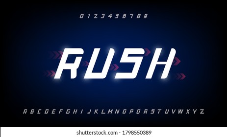 Futuristic and digital technology alphabet fonts