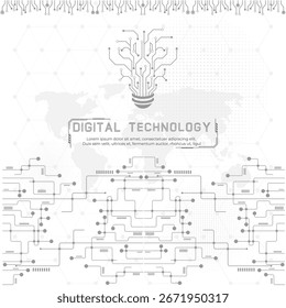 Futuristic Digital Technology Circuit Board Background. Abstract Digital Technology Background Modern Gray and White Design. Abstract Digital Technology Background Modern Gray and White Design.