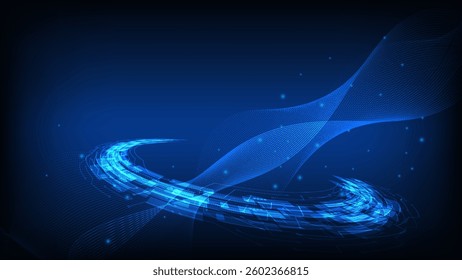 futuristic digital technology data transfered interface hud background vector illustration