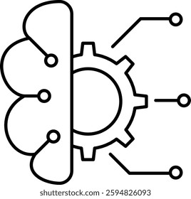 A futuristic digital technology icon design, Ideal for tech innovations and AI project