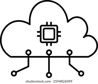 A futuristic digital technology icon design, Ideal for tech innovations and AI project