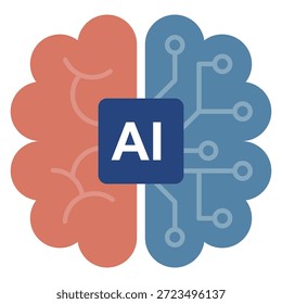 Futuristic Digital Technology Illustration of High Tech Semiconductor Chip with Artificial Intelligence