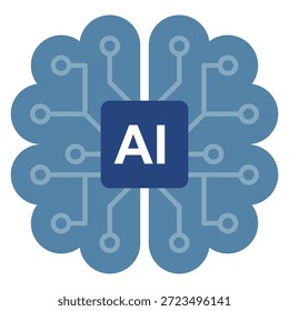Futuristic Digital Technology Illustration of High Tech Semiconductor Chip with Artificial Intelligence