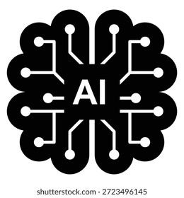 Futuristic Digital Technology Illustration of High Tech Semiconductor Chip with Artificial Intelligence