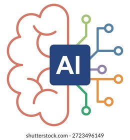 Futuristic Digital Technology Illustration of High Tech Semiconductor Chip with Artificial Intelligence