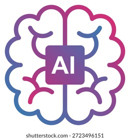 Futuristic Digital Technology Illustration of High Tech Semiconductor Chip with Artificial Intelligence